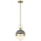 Nuvo Everton 1-Light Pendant 10 in. Matte Gray & Brass Etched Opal Glass 60/7875 - alternate 3